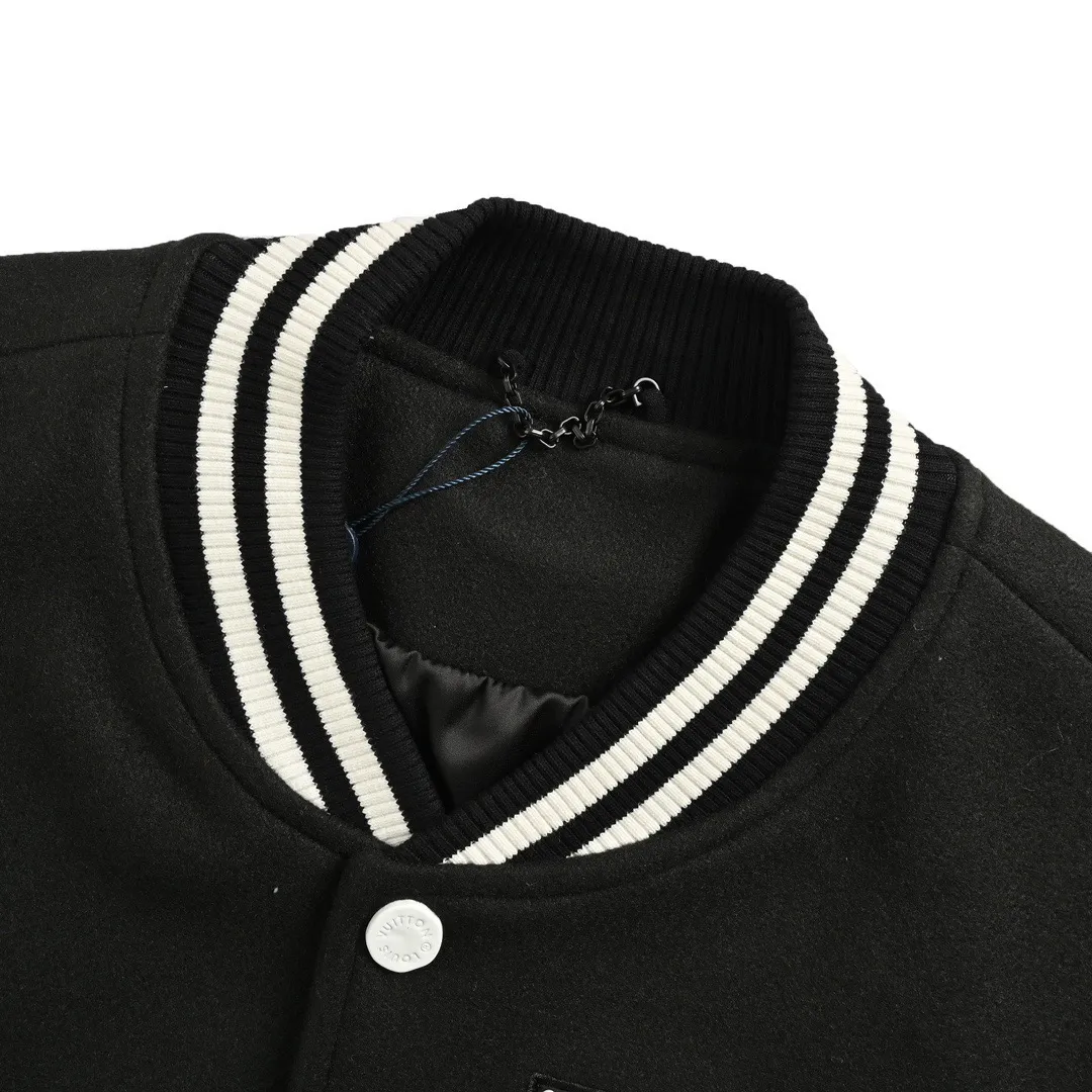Louis Vuitton/Louis Vuitton 24Fw pearl embroidered letter baseball jacket
